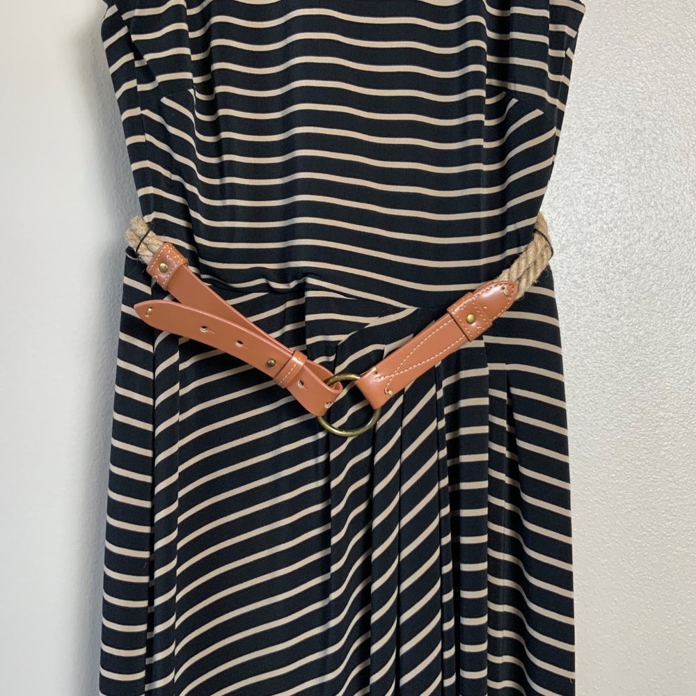 Lauren Ralph Lauren Striped Sleeveless Draped Maxi Dress - Picture 4 of 16